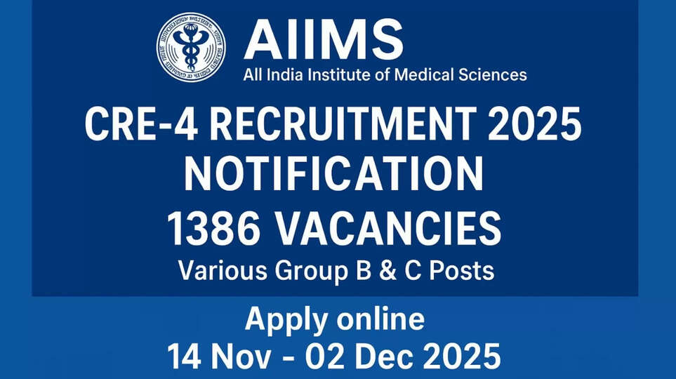AIIMS CRE 4 Recruitment 2025